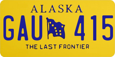 AK license plate GAU415