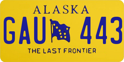 AK license plate GAU443