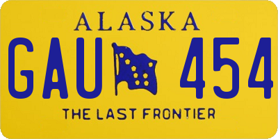 AK license plate GAU454