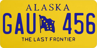 AK license plate GAU456