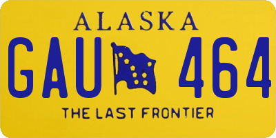 AK license plate GAU464