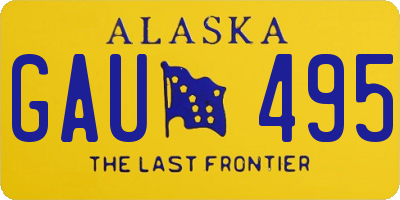 AK license plate GAU495