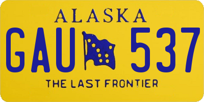 AK license plate GAU537