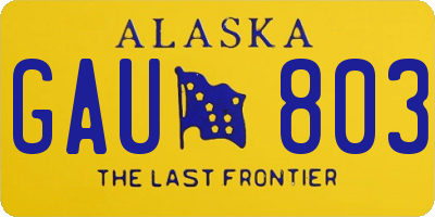 AK license plate GAU803