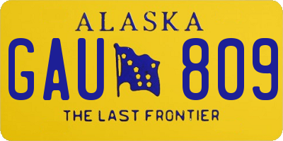 AK license plate GAU809
