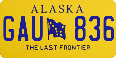 AK license plate GAU836