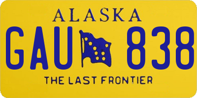 AK license plate GAU838