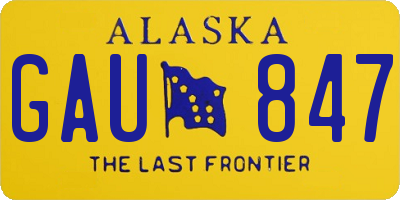 AK license plate GAU847