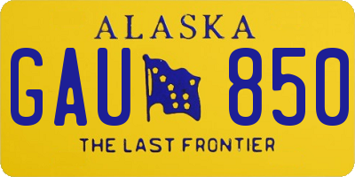 AK license plate GAU850