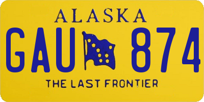 AK license plate GAU874