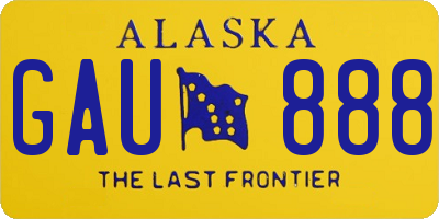 AK license plate GAU888