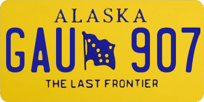 AK license plate GAU907