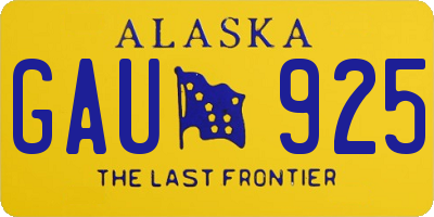 AK license plate GAU925