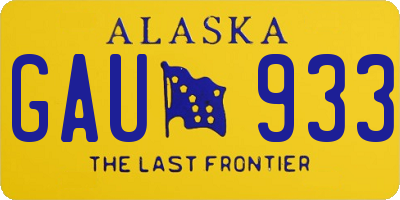 AK license plate GAU933