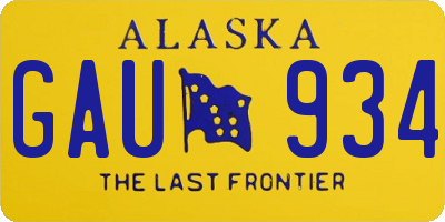 AK license plate GAU934