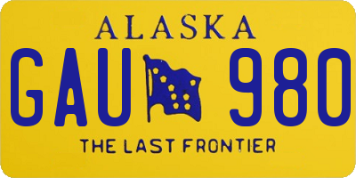 AK license plate GAU980