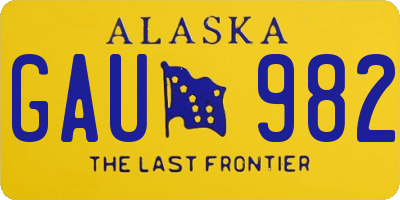 AK license plate GAU982