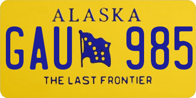 AK license plate GAU985