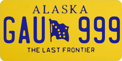 AK license plate GAU999