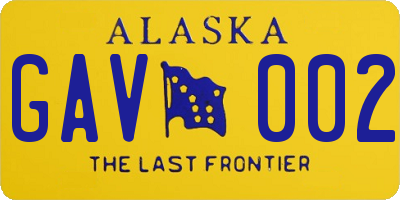 AK license plate GAV002