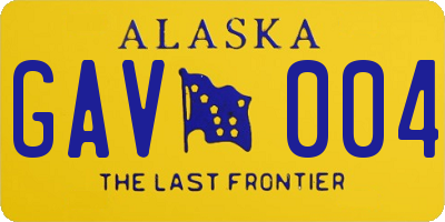 AK license plate GAV004