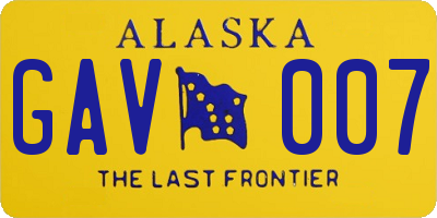 AK license plate GAV007