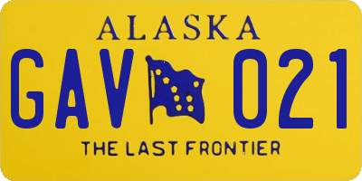 AK license plate GAV021