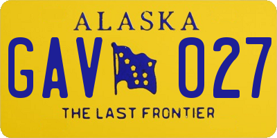 AK license plate GAV027