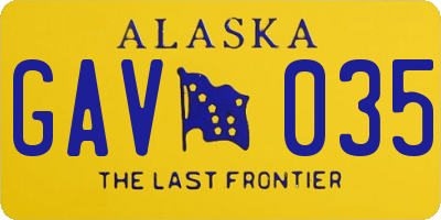AK license plate GAV035