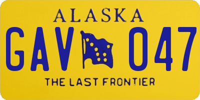 AK license plate GAV047
