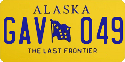 AK license plate GAV049