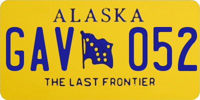 AK license plate GAV052
