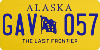 AK license plate GAV057
