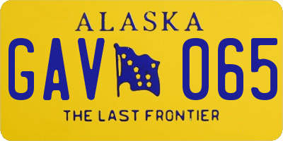 AK license plate GAV065