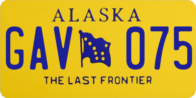 AK license plate GAV075
