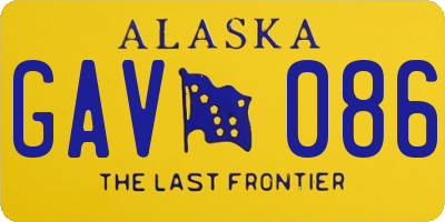 AK license plate GAV086