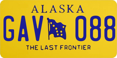 AK license plate GAV088