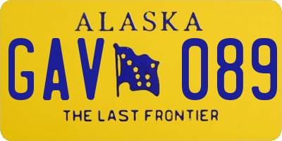 AK license plate GAV089