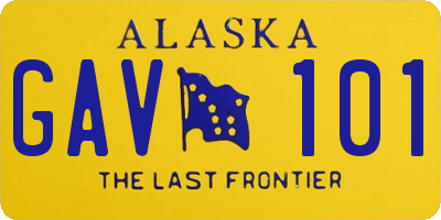 AK license plate GAV101