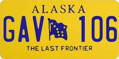 AK license plate GAV106