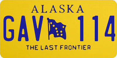 AK license plate GAV114