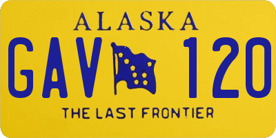 AK license plate GAV120