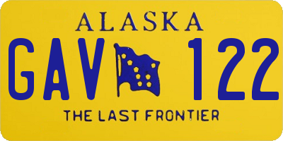 AK license plate GAV122