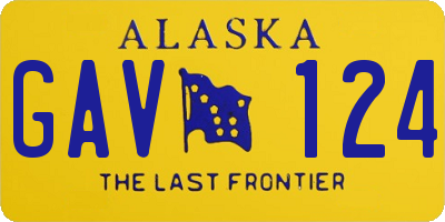 AK license plate GAV124