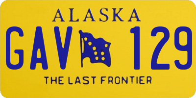 AK license plate GAV129