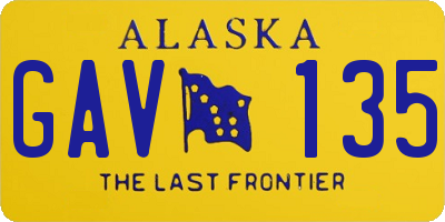 AK license plate GAV135
