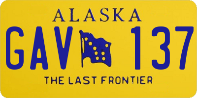 AK license plate GAV137