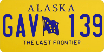 AK license plate GAV139