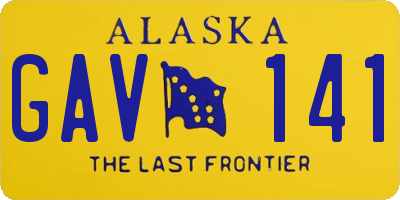 AK license plate GAV141