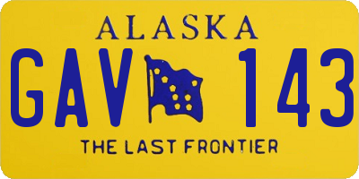 AK license plate GAV143